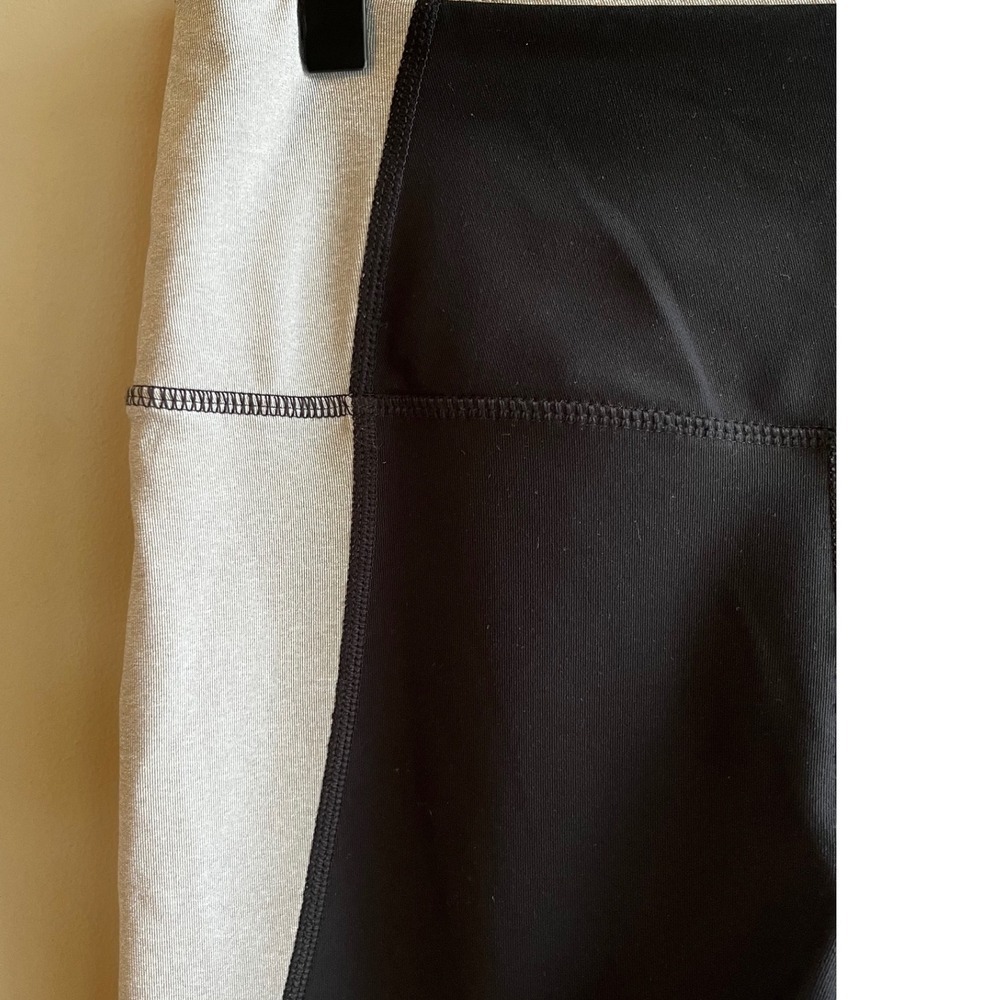 Apana Black and Gray Colorblock High Waist Athletic Leggings Activewear 7/8 M - Picture 6 of 10
